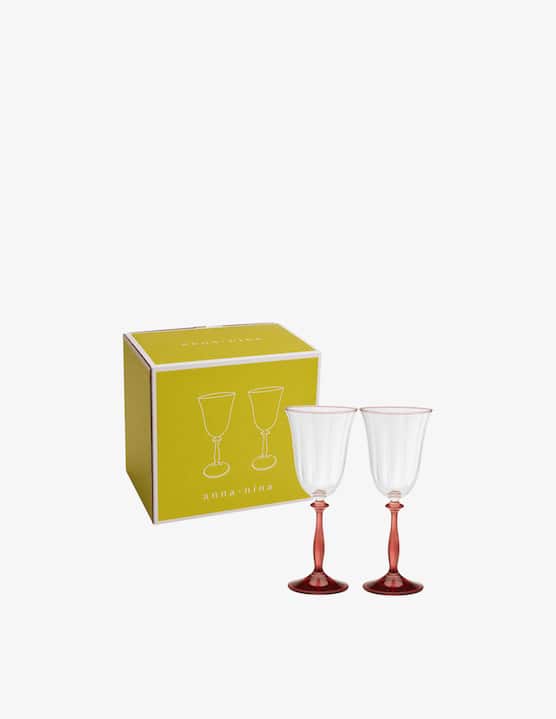 Anna+Nina - Ruby Optic Bicchiere Vino Set 2pz - €29,95