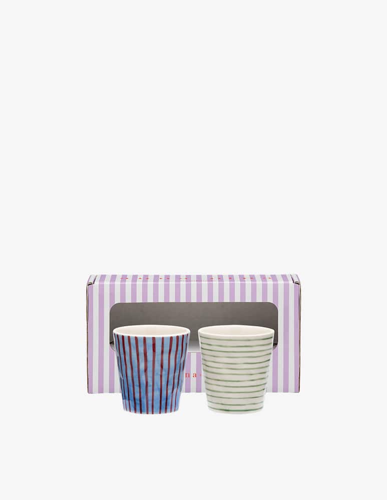 Anna+Nina Stripe Affair Coffee Mug Set 2pcs - picture 1 Anna+Nina Stripe Affair Coffee Mug Set 2pcs - picture 1