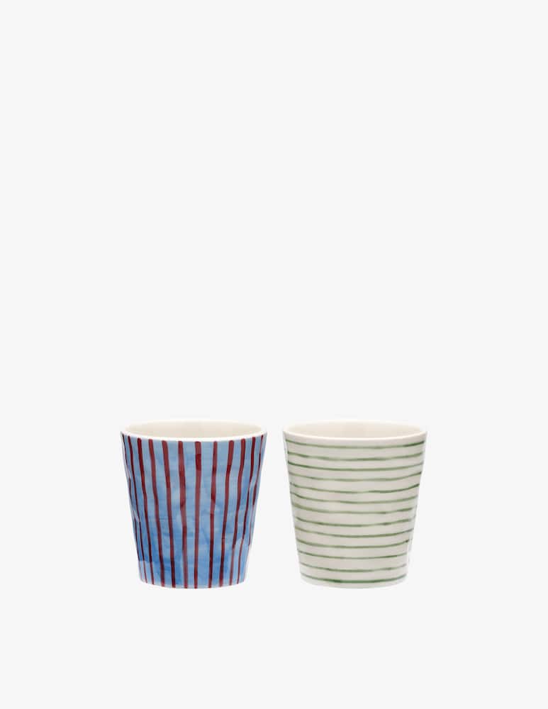 Anna+Nina Stripe Affair Coffee Mug Set 2pcs - picture 2 Anna+Nina Stripe Affair Coffee Mug Set 2pcs - picture 2