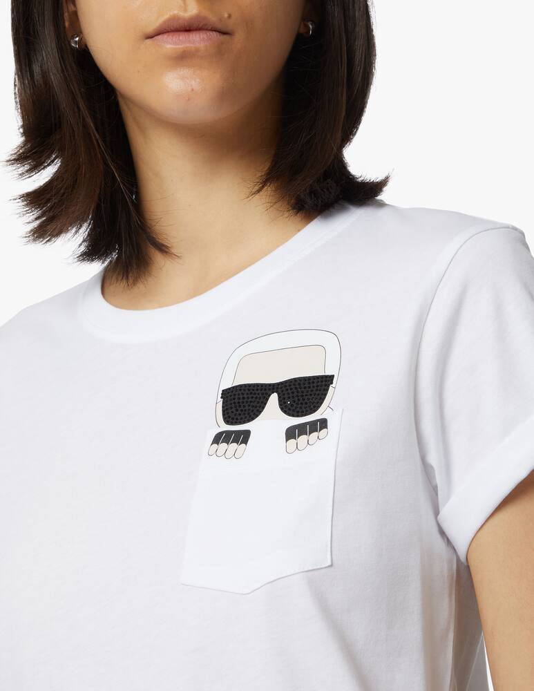 rinascente Karl Lagerfeld Cotton t-shirt Ikonik Karl with pocket