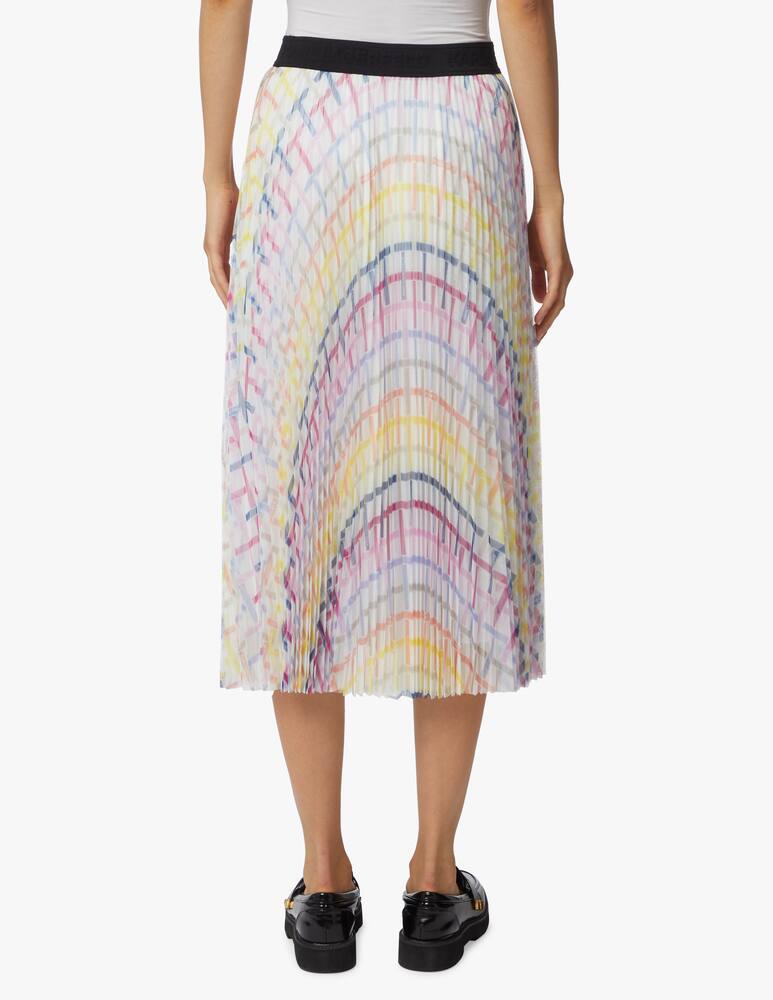 rinascente Karl Lagerfeld Gonna midi a pieghe con stampe Kl Check