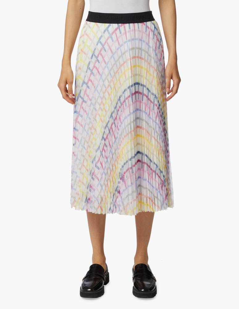 rinascente Karl Lagerfeld Gonna midi a pieghe con stampe Kl Check