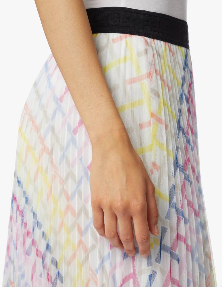 rinascente Karl Lagerfeld Gonna midi a pieghe con stampe Kl Check