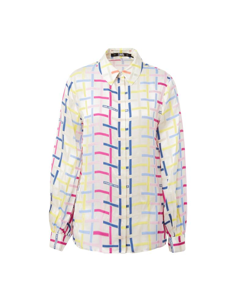 Karl Lagerfeld Silk printed Kl Check shirt - picture 1 Karl Lagerfeld Silk printed Kl Check shirt - picture 1