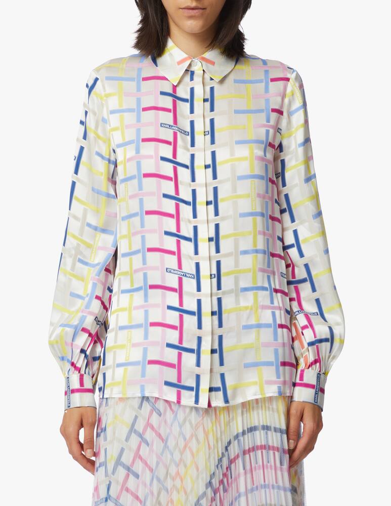 Karl Lagerfeld Silk printed Kl Check shirt - picture 4 Karl Lagerfeld Silk printed Kl Check shirt - picture 4