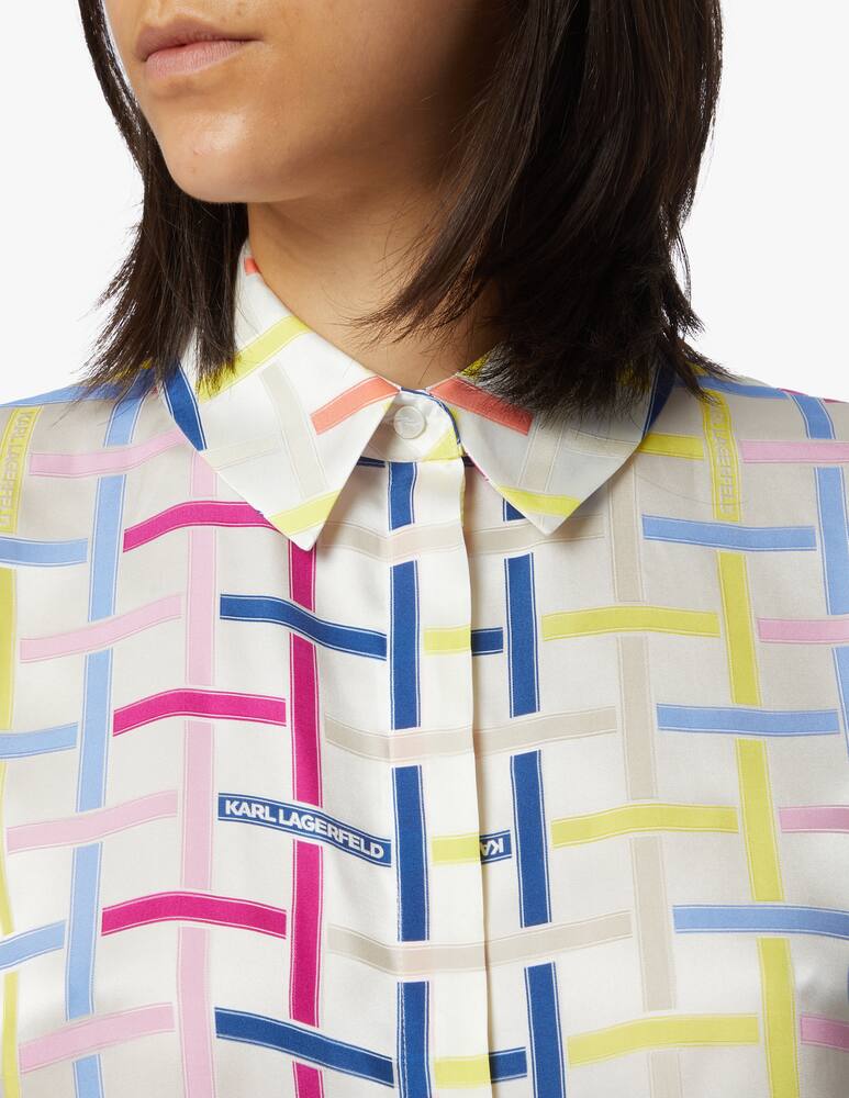 Karl Lagerfeld Silk printed Kl Check shirt - picture 5 Karl Lagerfeld Silk printed Kl Check shirt - picture 5
