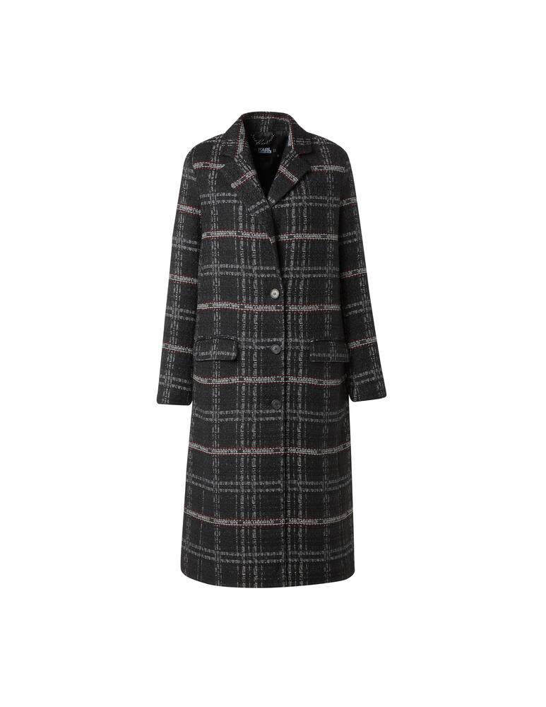 rinascente Karl Lagerfeld Logo check tailored coat