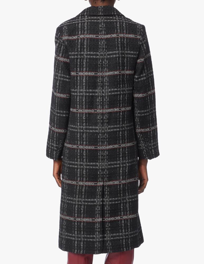 rinascente Karl Lagerfeld Logo check tailored coat