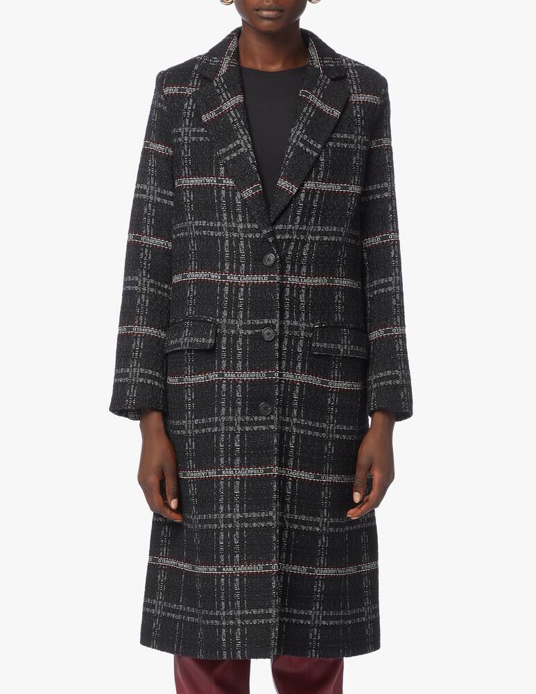 rinascente Karl Lagerfeld Logo check tailored coat