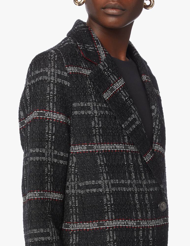rinascente Karl Lagerfeld Logo check tailored coat