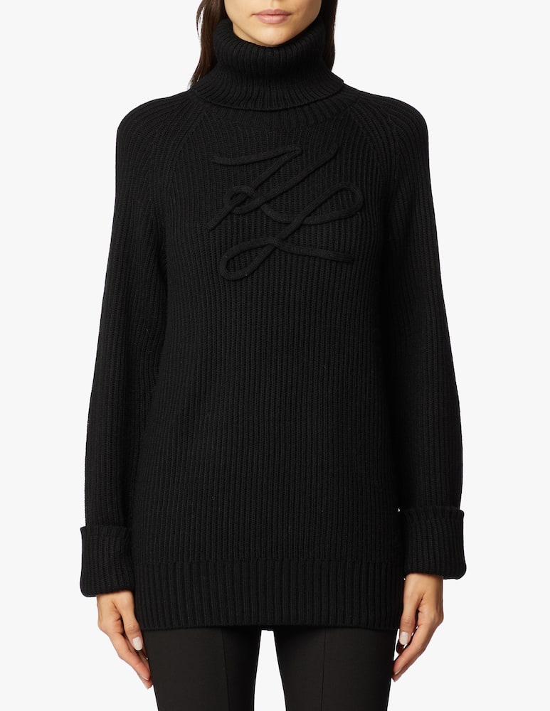 Acquista Karl Lagerfeld Maglione in misto lana con logo su Rinascente