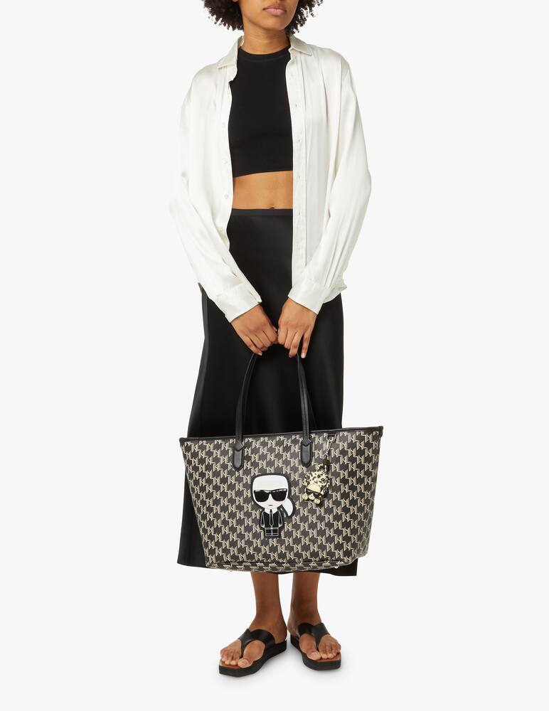 rinascente Karl Lagerfeld Borsa shopper con charm karlimal K/Ikonik - nero