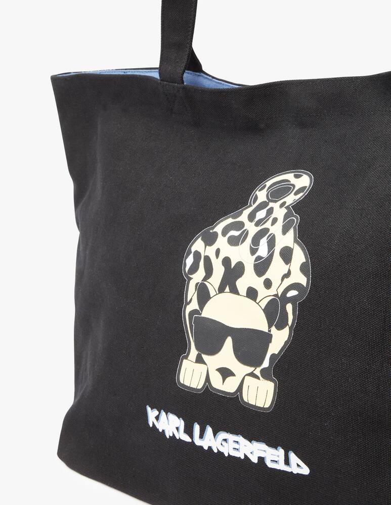 rinascente Karl Lagerfeld Borsa shopper in tela cheetah K/Karlimals - nero