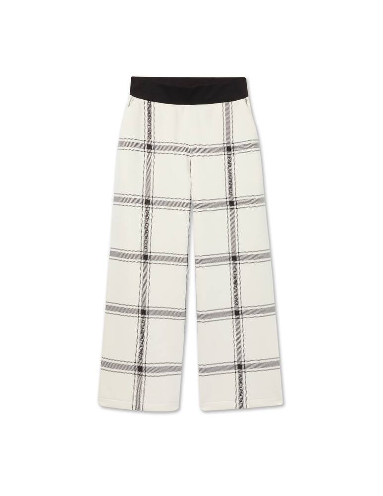 rinascente Karl Lagerfeld Pantaloni culotte stampa check - bianco