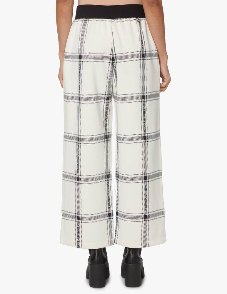rinascente Karl Lagerfeld Pantaloni culotte stampa check - bianco