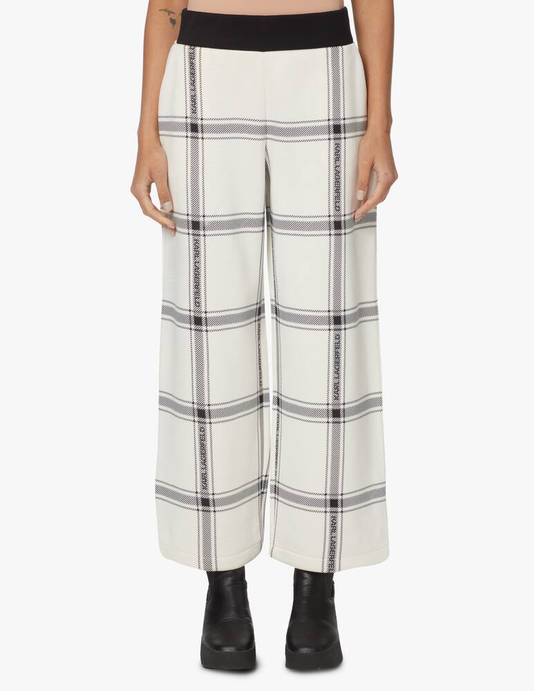 rinascente Karl Lagerfeld Pantaloni culotte stampa check - bianco