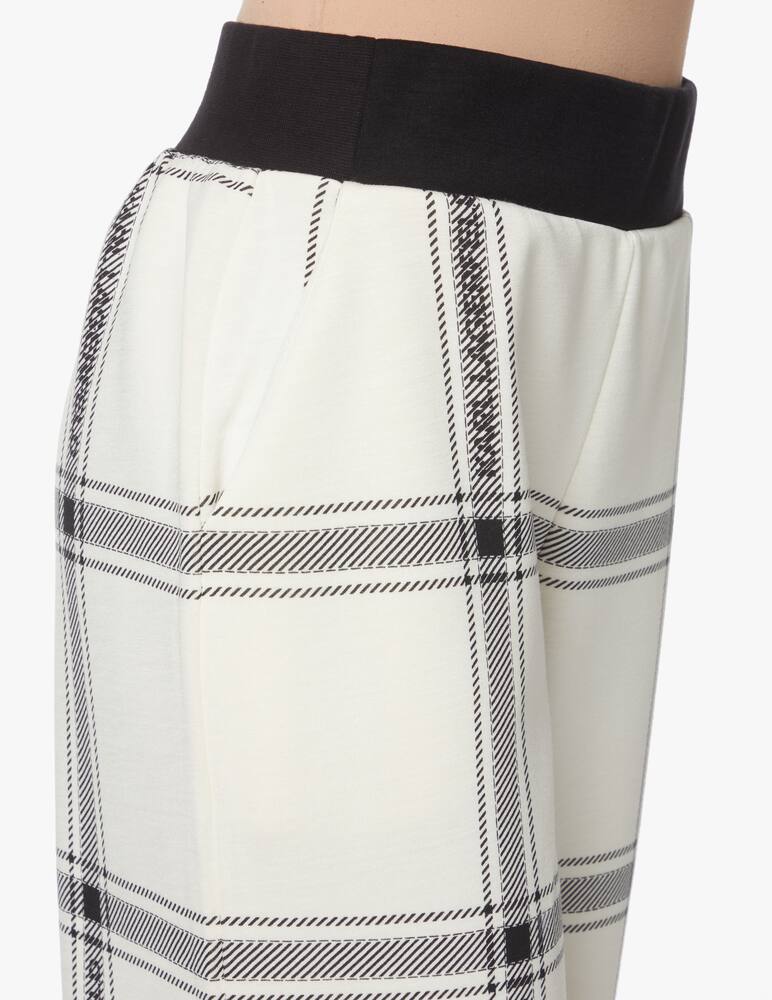 rinascente Karl Lagerfeld Pantaloni culotte stampa check - bianco