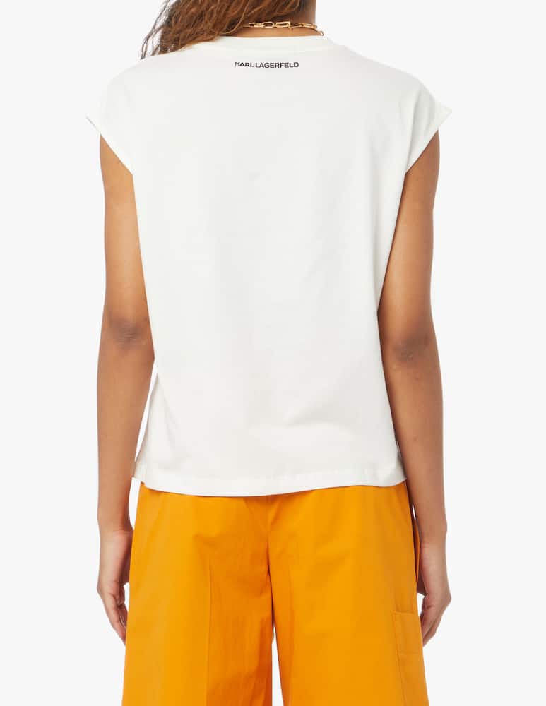 rinascente Karl Lagerfeld T-shirt in cotone con logo - bianco