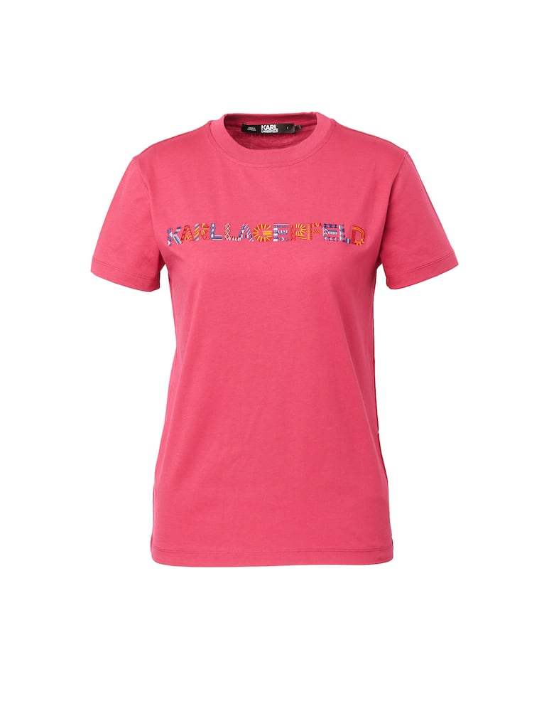rinascente Karl Lagerfeld Cotton t-shirt with logo - pink