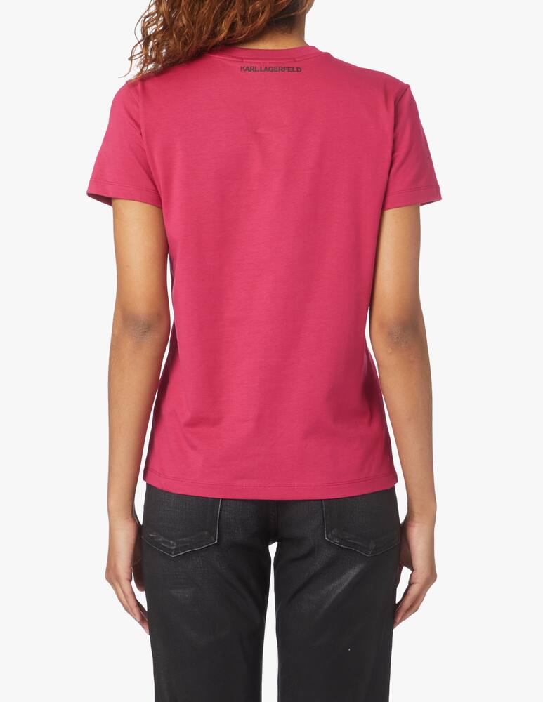 rinascente Karl Lagerfeld Cotton t-shirt with logo - pink
