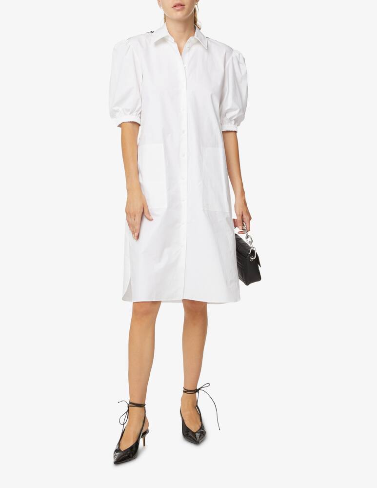 Karl Lagerfeld Short shirt dress with puffed sleeves - white - picture 1 Karl Lagerfeld Short shirt dress with puffed sleeves - white - picture 1