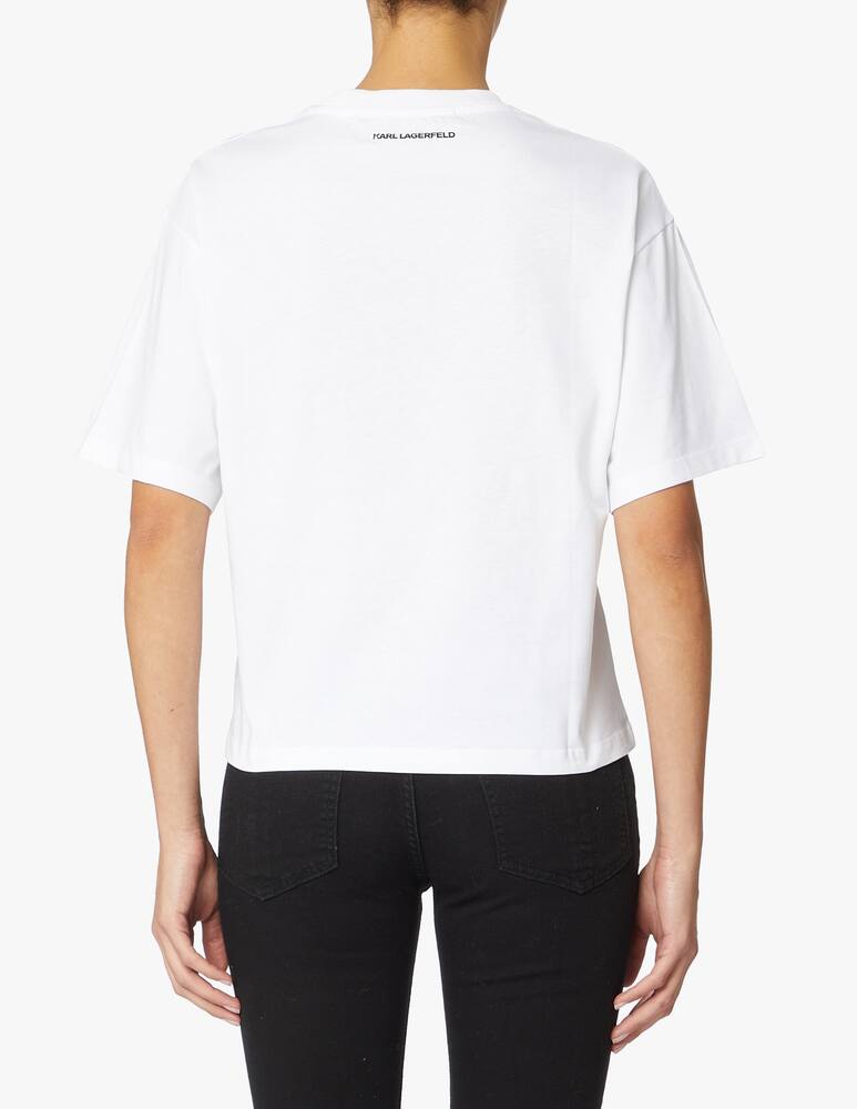 rinascente Karl Lagerfeld T-shirt con logo Karl e frange - bianco