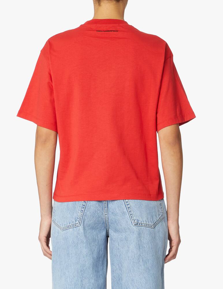 rinascente Karl Lagerfeld T-shirt with logo Karl and fringe - red