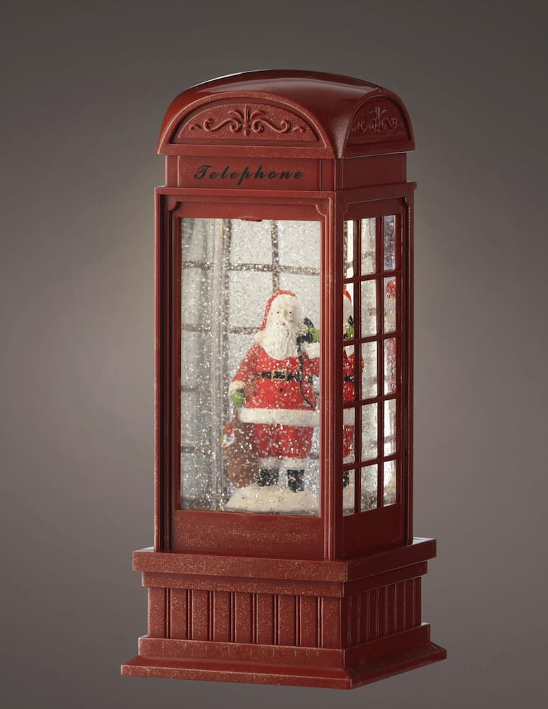 Kaemingk Palla di neve cabina telefonica con Babbo Natale LED - immagine 2 Kaemingk Palla di neve cabina telefonica con Babbo Natale LED - immagine 2