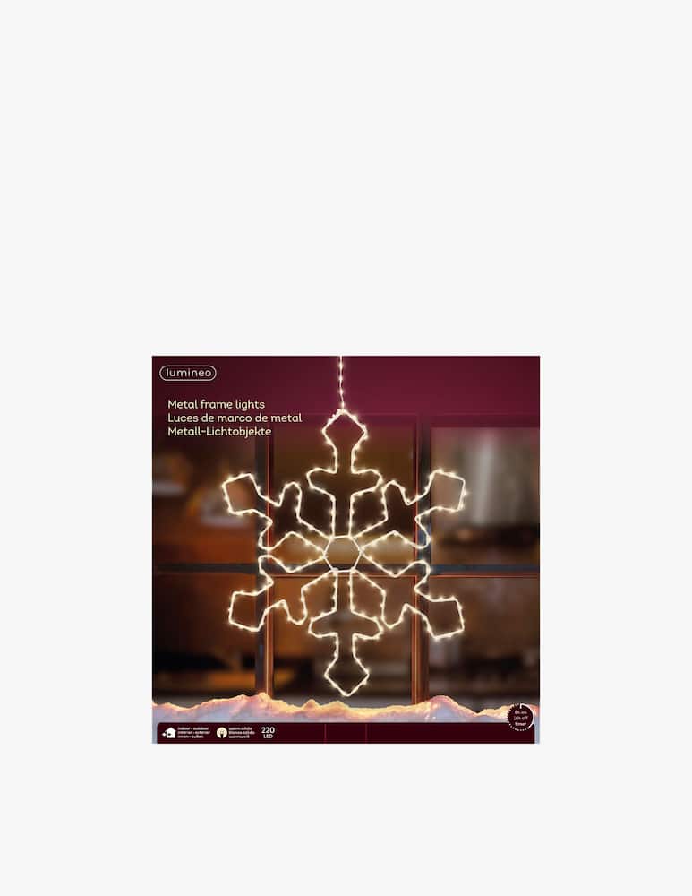 rinascente Kaemingk Micro Led Frame Metal Snowflake per Esterno