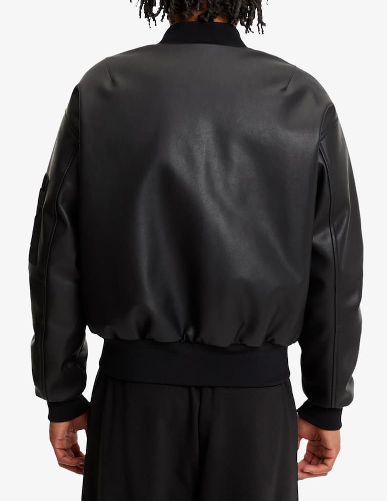 rinascente Calvin Klein Jeans Giacca bomber nylon maniche ecopelle 