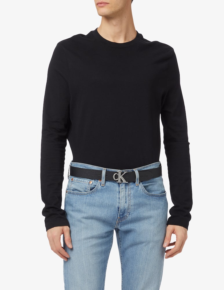 rinascente Calvin Klein Jeans Cintura in pelle round monogram 