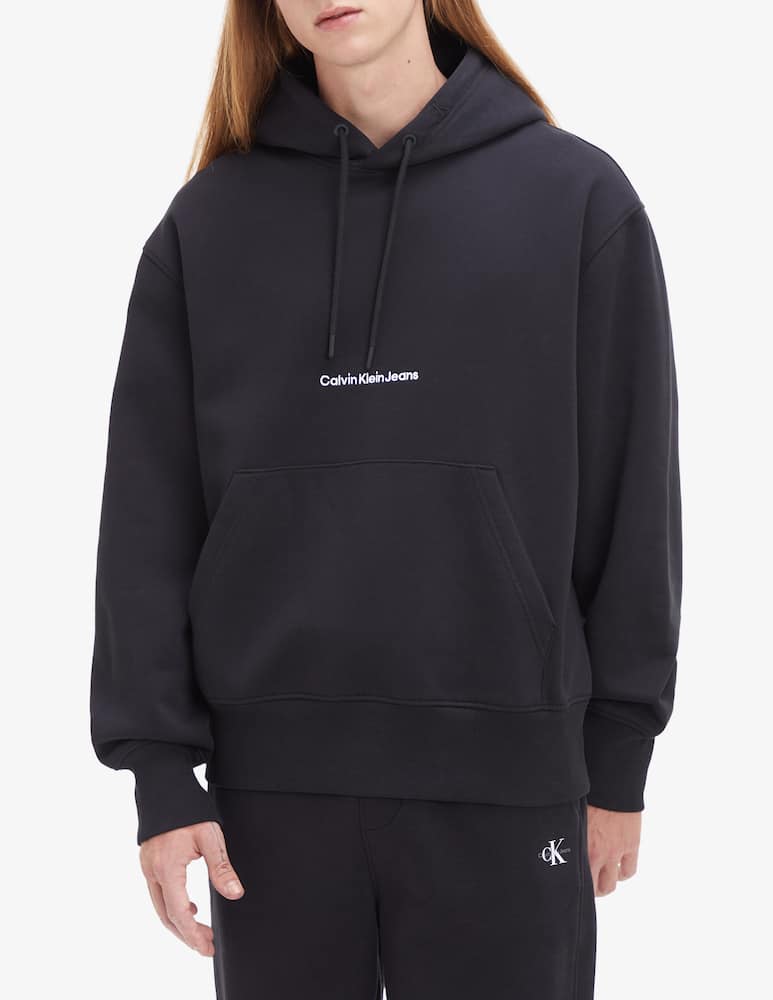 Calvin Klein Jeans Felpa con cappuccio logo institutional - immagine 1 Calvin Klein Jeans Felpa con cappuccio logo institutional - immagine 1