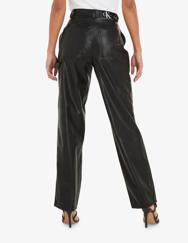 rinascente Calvin Klein Jeans Pantaloni a vita alta in similpelle