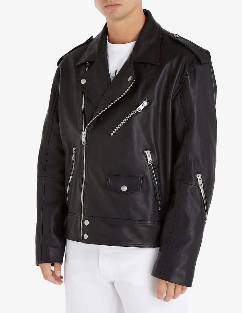 Calvin Klein Jeans Giacca biker pelle - immagine 1