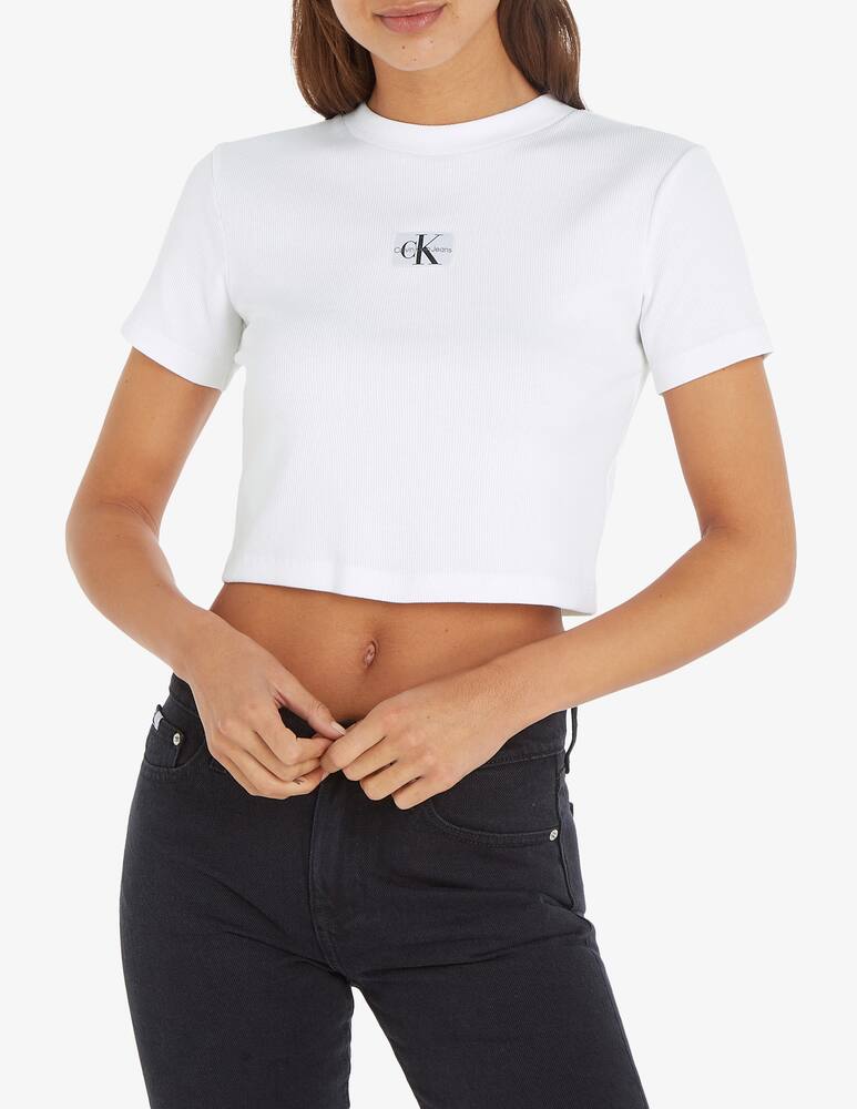 Calvin Klein Jeans Badge rib short sleeve top - picture 1 Calvin Klein Jeans Badge rib short sleeve top - picture 1