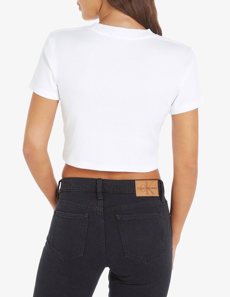 rinascente Calvin Klein Jeans Top a maniche corte con stemma a costine