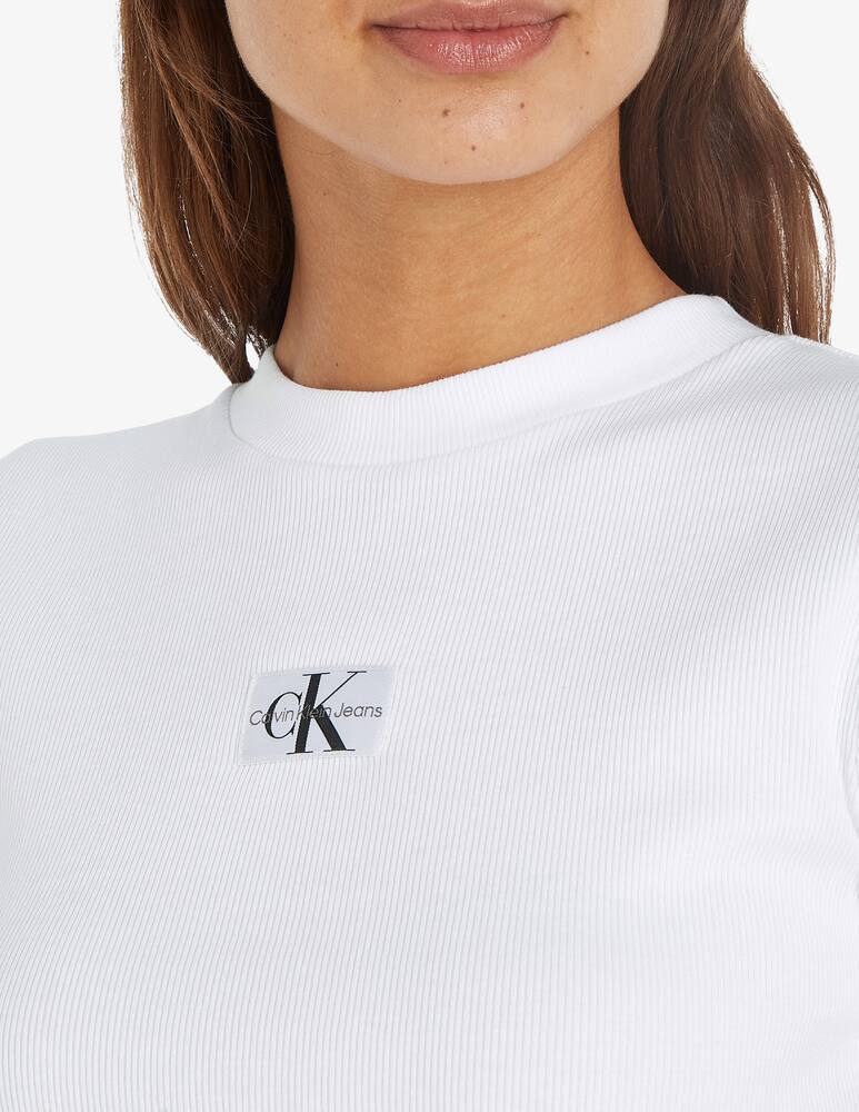 rinascente Calvin Klein Jeans Top a maniche corte con stemma a costine