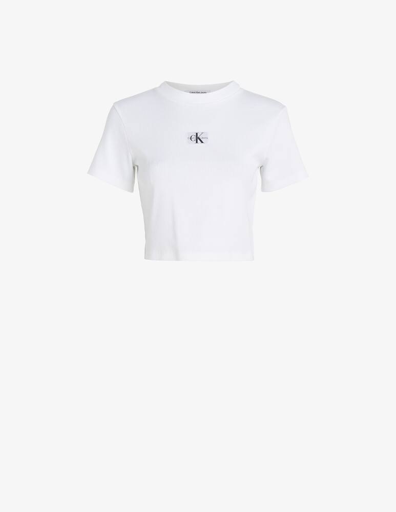 rinascente Calvin Klein Jeans Top a maniche corte con stemma a costine
