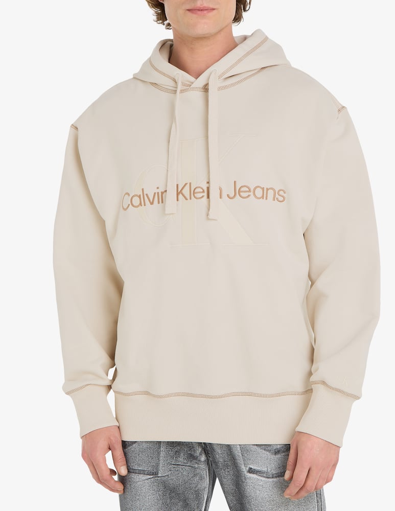 Calvin Klein Jeans Felpa con cappuccio monologo washed - immagine 1 Calvin Klein Jeans Felpa con cappuccio monologo washed - immagine 1