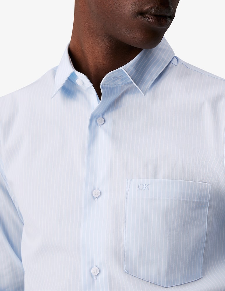 Calvin Klein Camicia a righe popeline stretch - immagine 4 Calvin Klein Camicia a righe popeline stretch - immagine 4