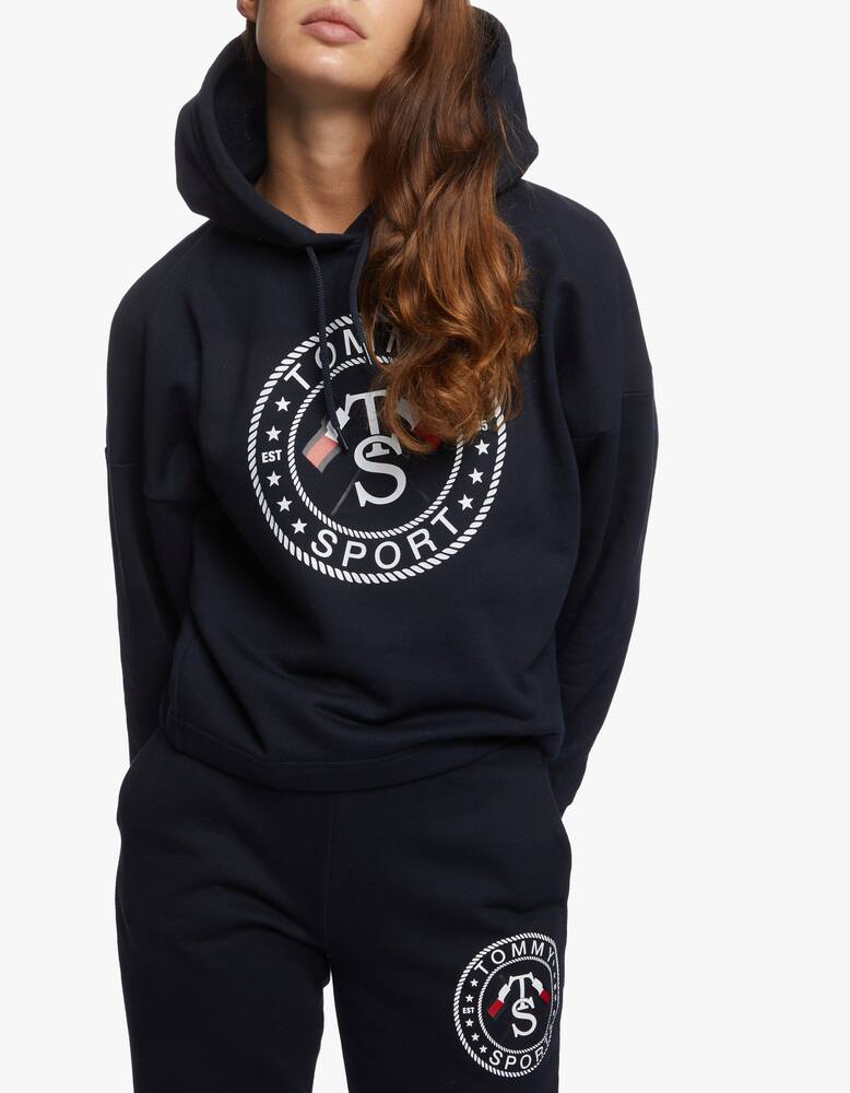 rinascente Tommy Hilfiger Felpa crop antiumidità con cappuccio