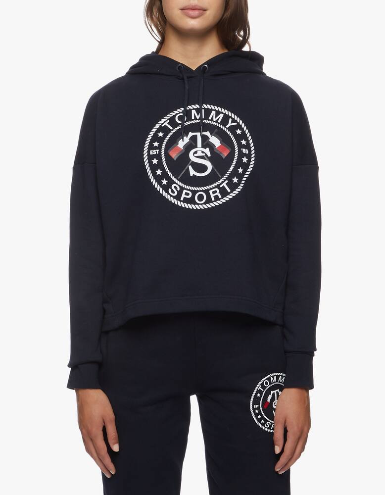 rinascente Tommy Hilfiger Felpa crop antiumidità con cappuccio