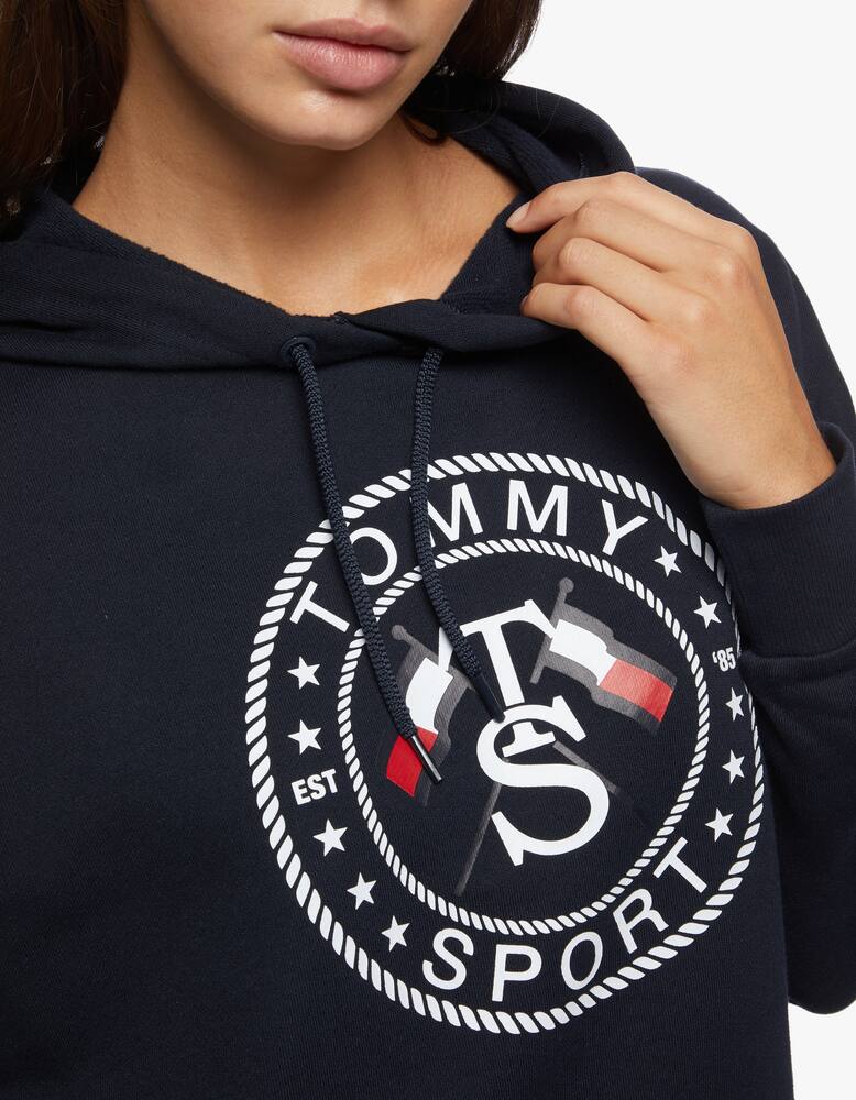 rinascente Tommy Hilfiger Felpa crop antiumidità con cappuccio