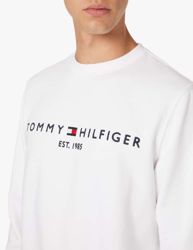 rinascente Tommy Hilfiger Felpa girocollo con logo e scritta - Bianco