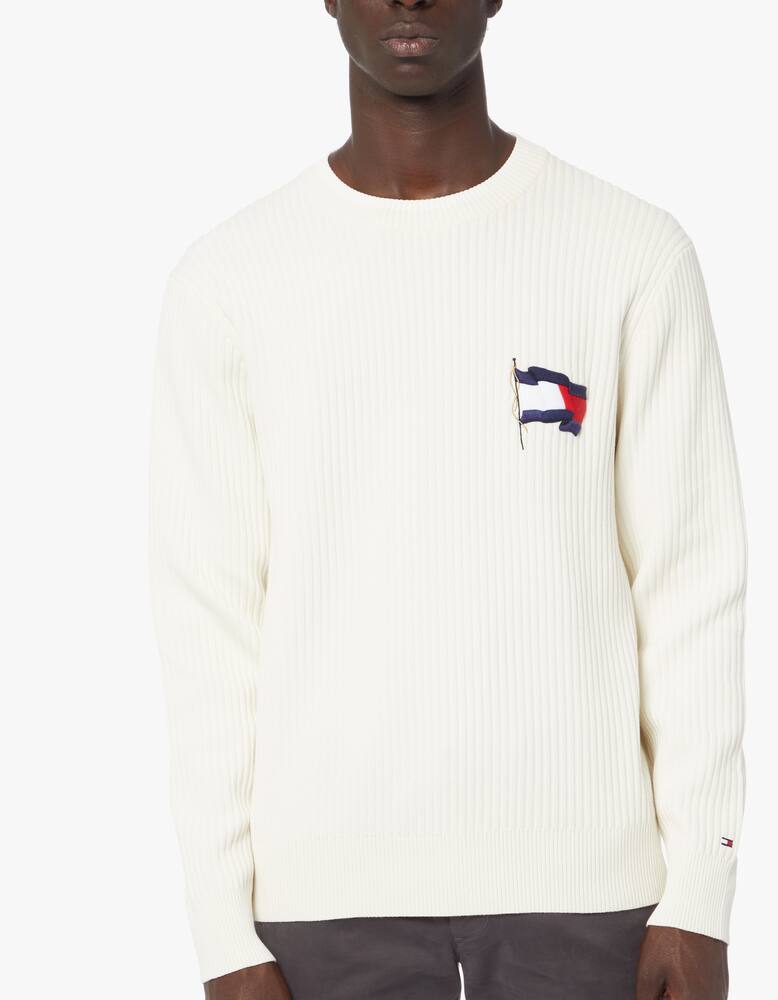 rinascente Tommy Hilfiger Wavy flag ribbed cotton sweater