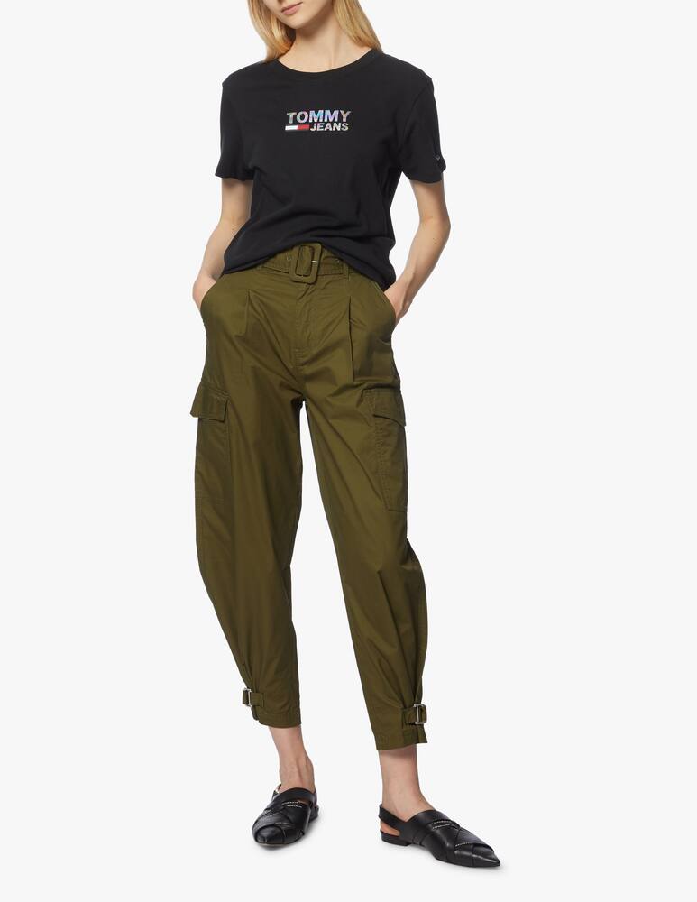 rinascente Tommy Jeans T-shirt in cotone con logo metallico