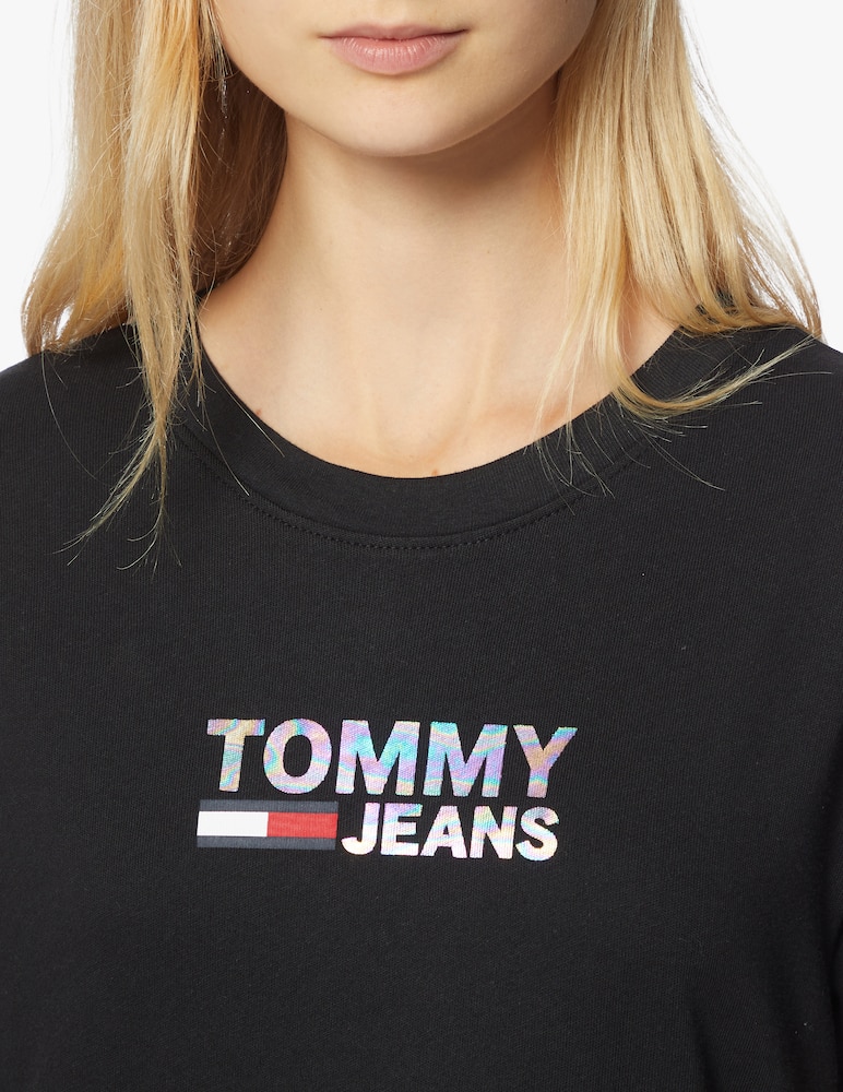 rinascente Tommy Jeans T-shirt in cotone con logo metallico