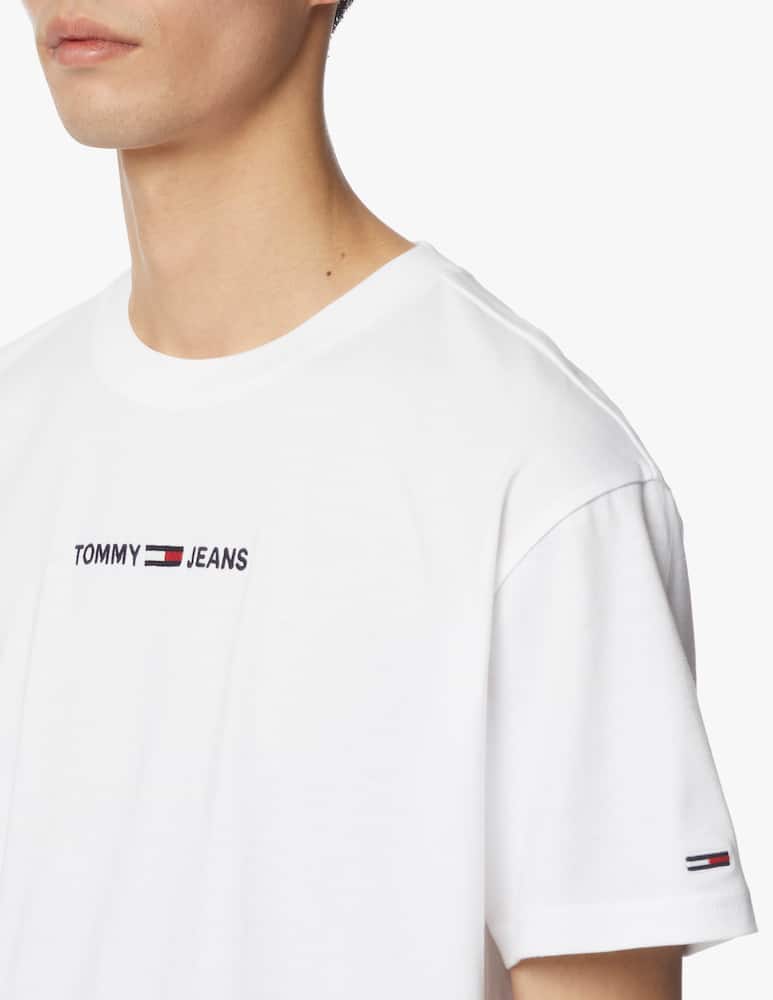 rinascente Tommy Jeans T-shirt con logo ricamato - bianco