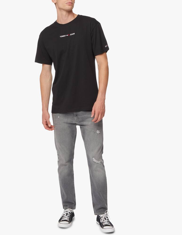 rinascente Tommy Jeans T-shirt con logo ricamato - nero