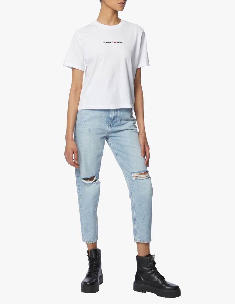 rinascente Tommy Jeans T-shirt in cotone con logo lineare